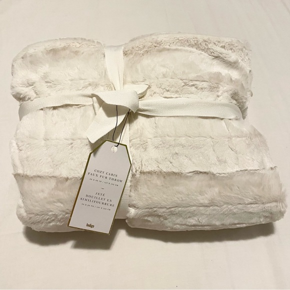 Indigo Cozy Cabin Faux Fur Throw 50” x 60” - Picture 1 of 16